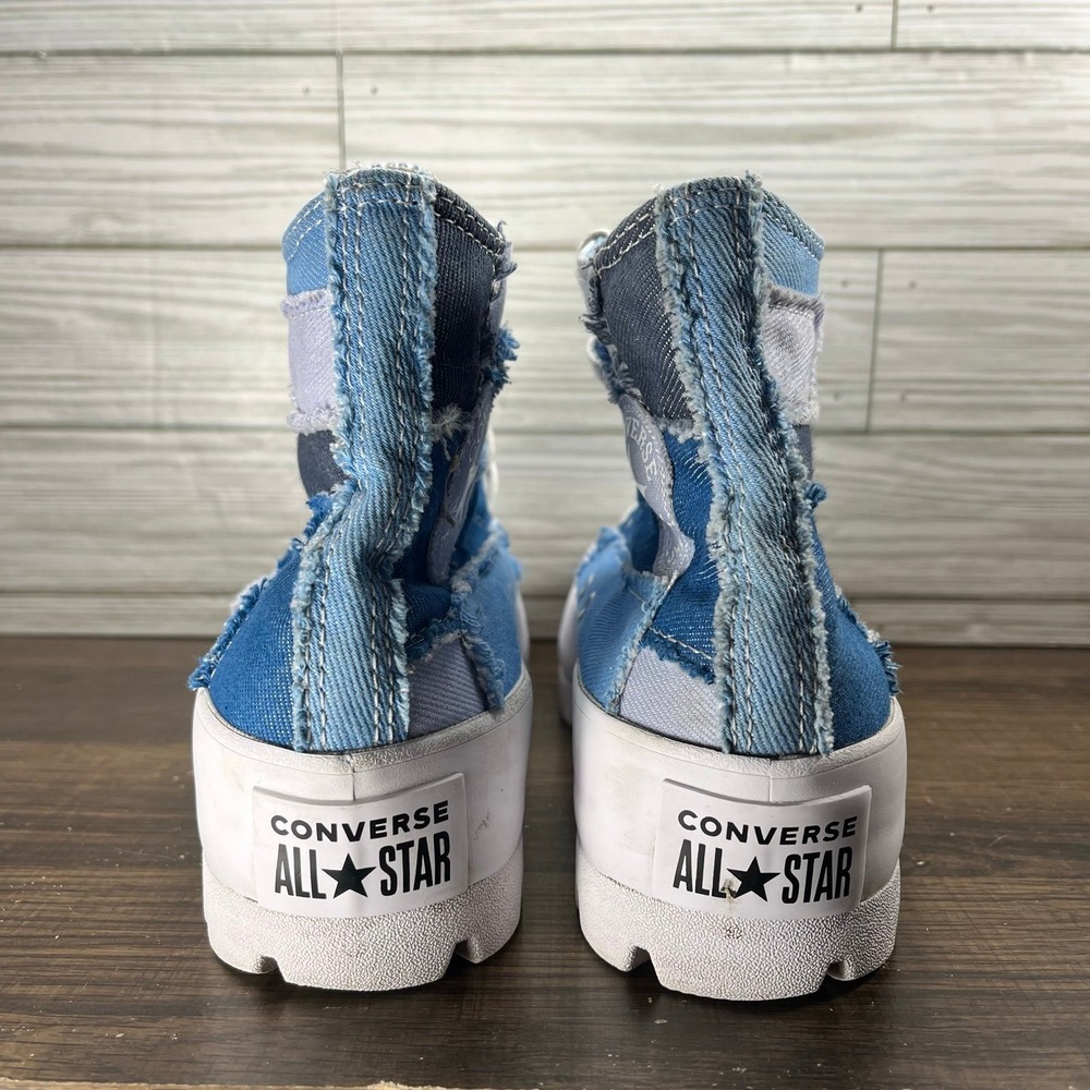 Converse Chuck Taylor All Star High Lugged Denim Patchwork Women's Shoes - W 7.5 - Picture 9 of 11